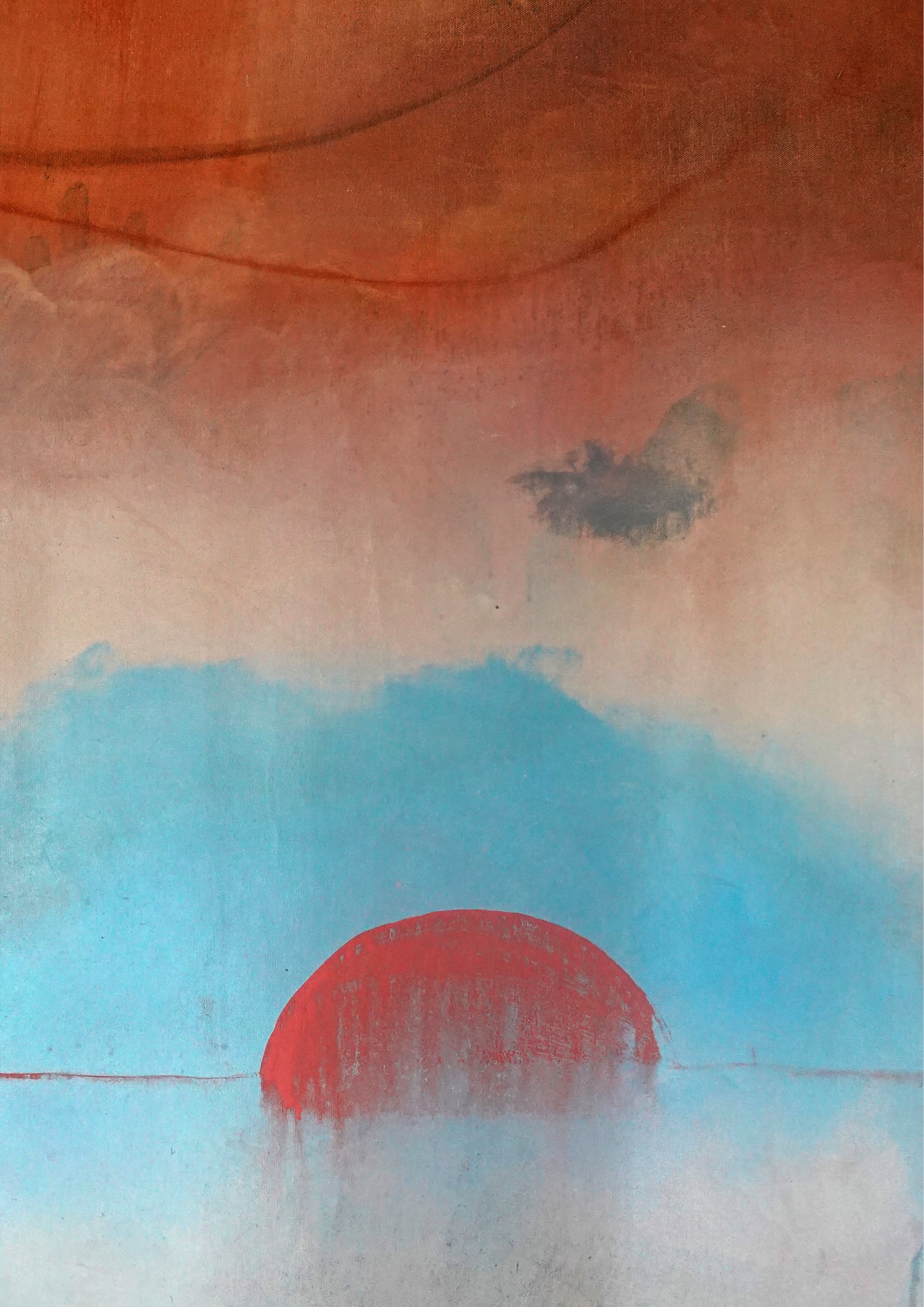 Concrete stairs with light