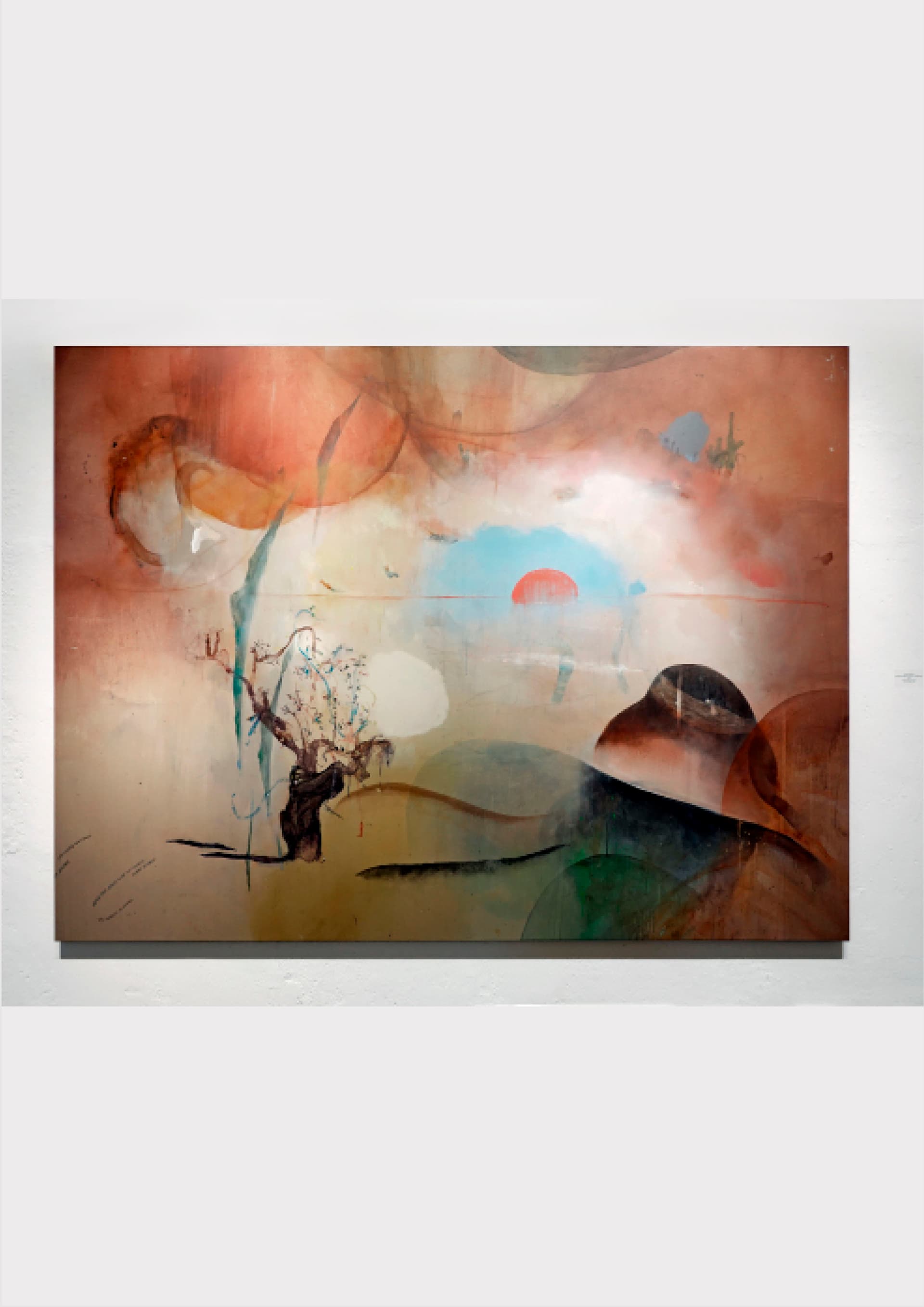 Concrete stairs with light