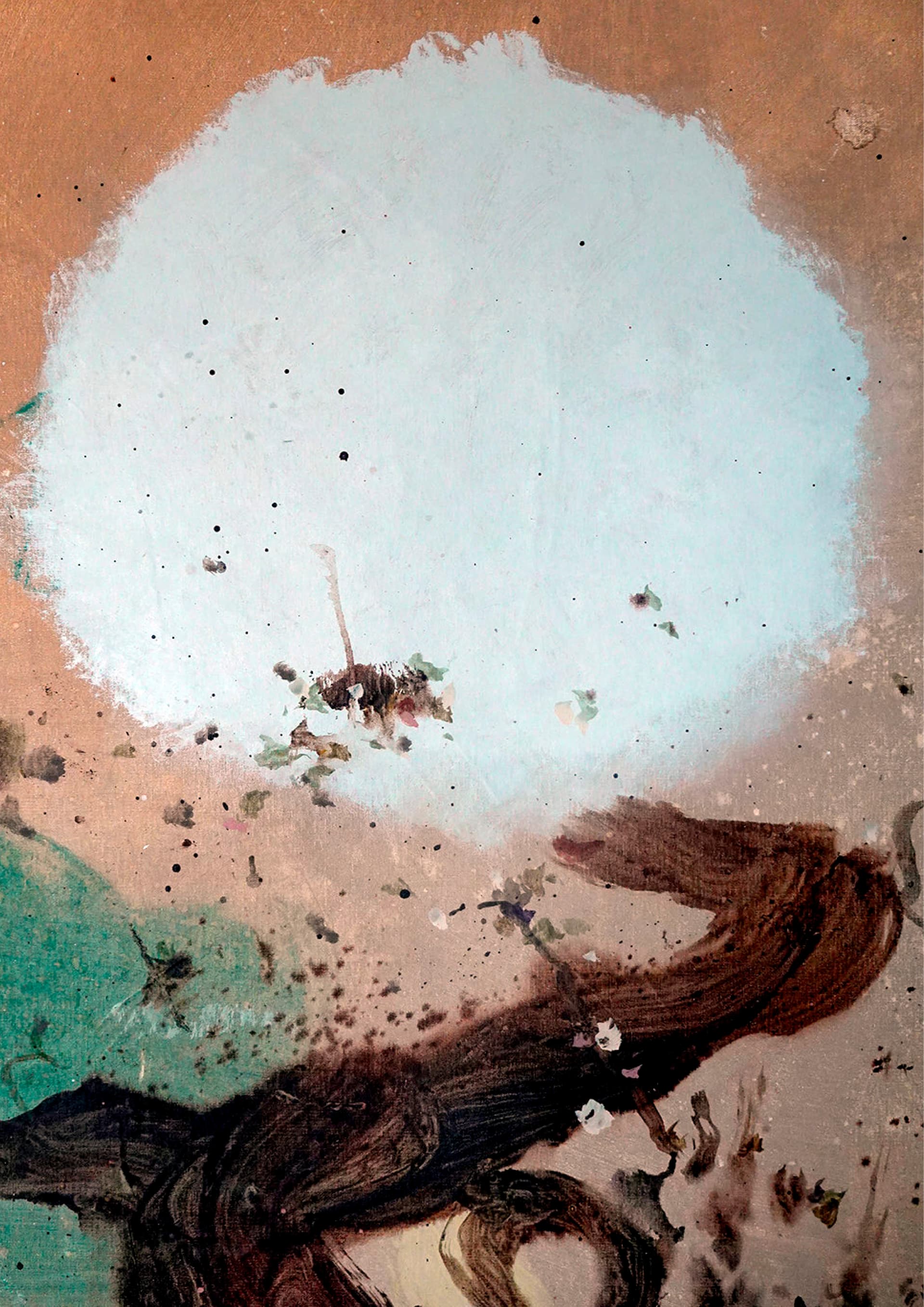 Concrete stairs with light