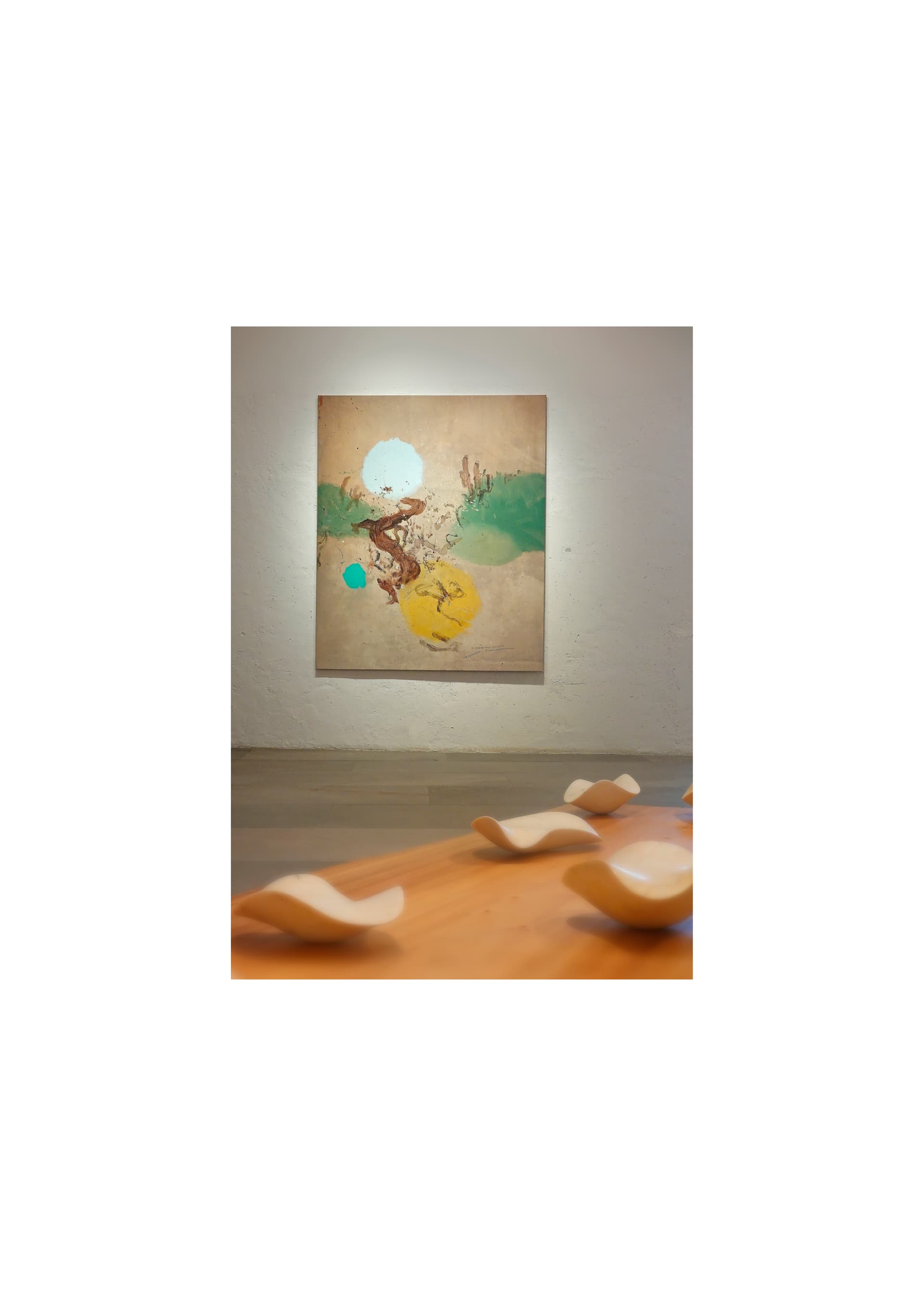 Concrete stairs with light