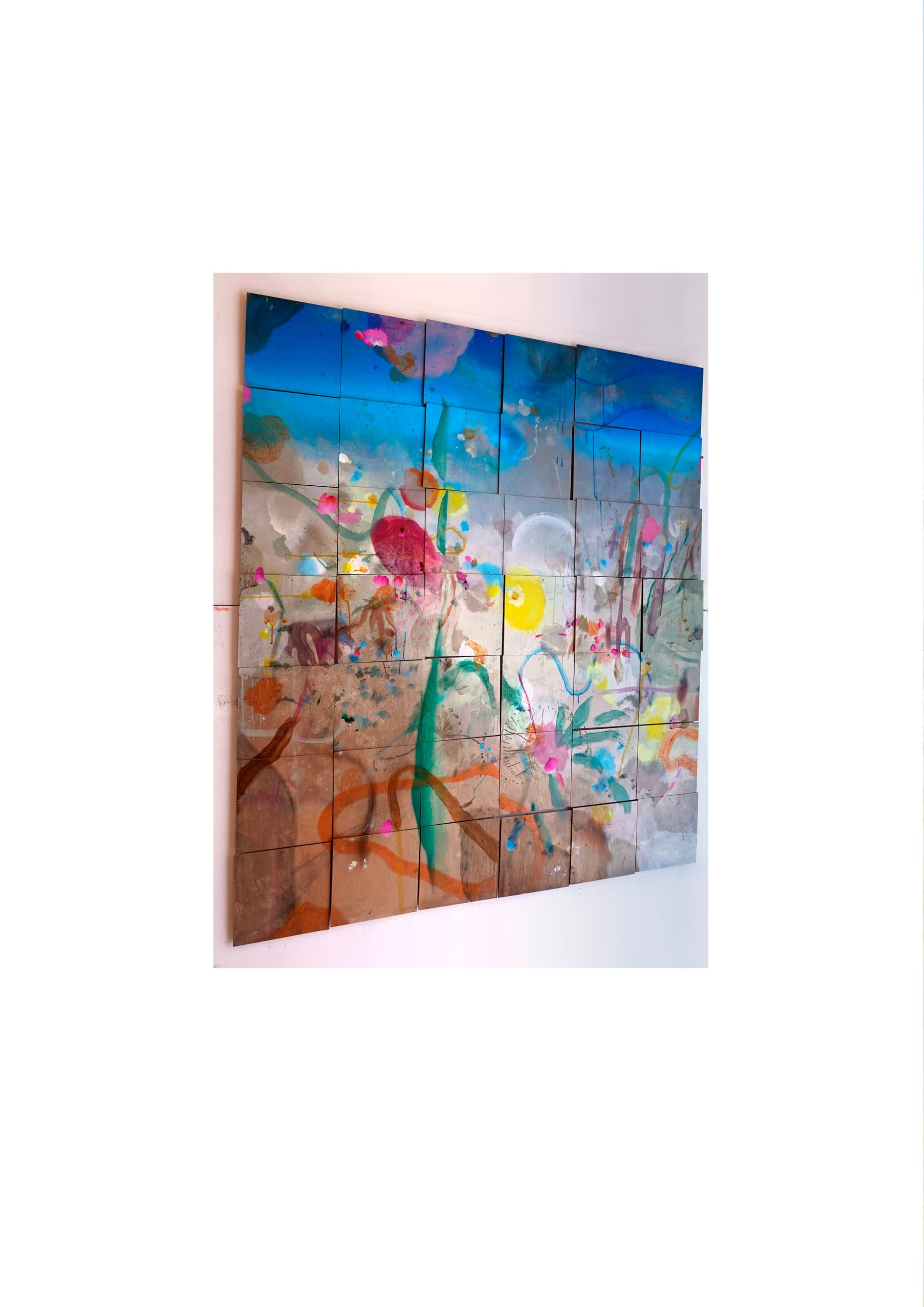 Concrete stairs with light