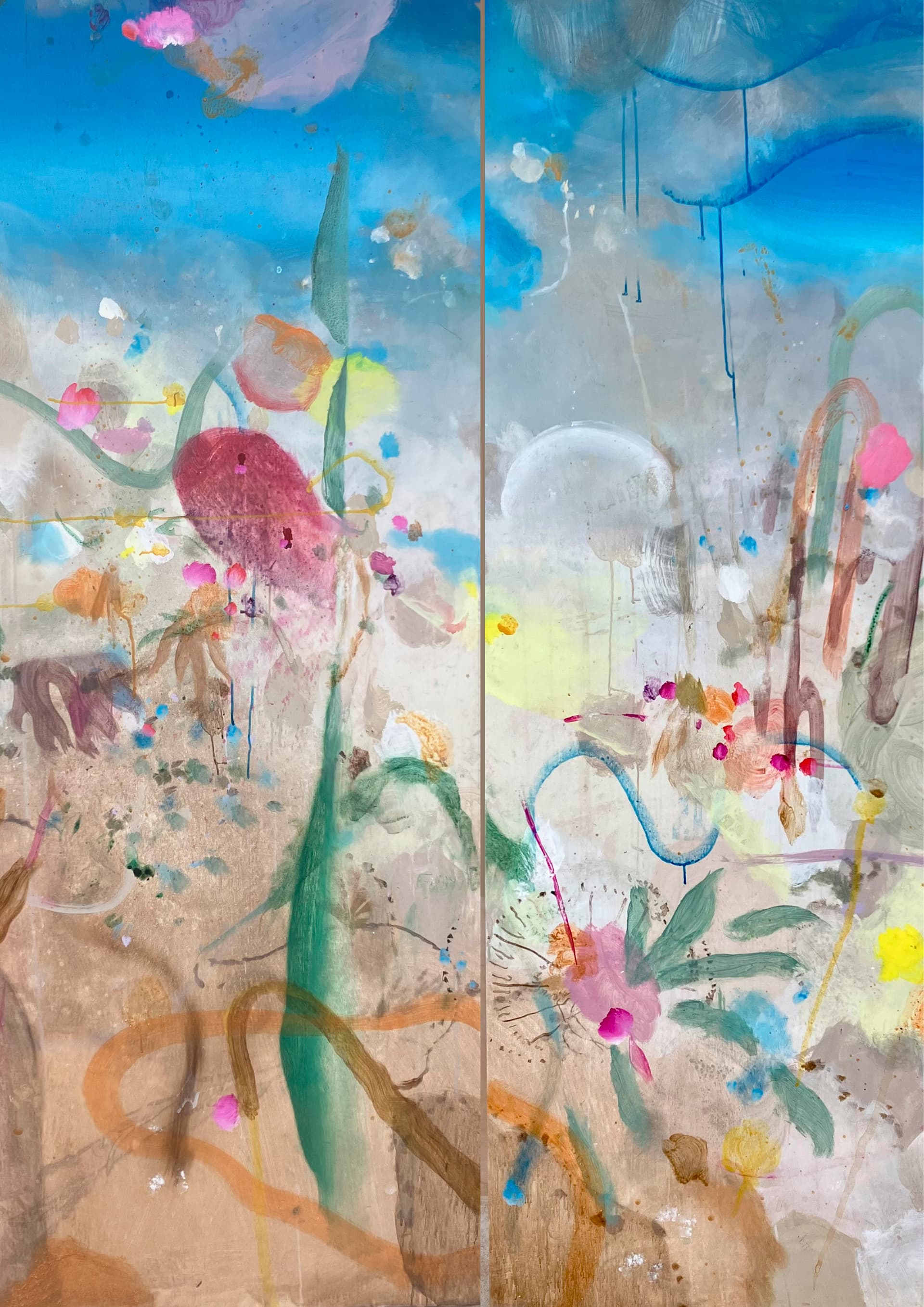 Concrete stairs with light