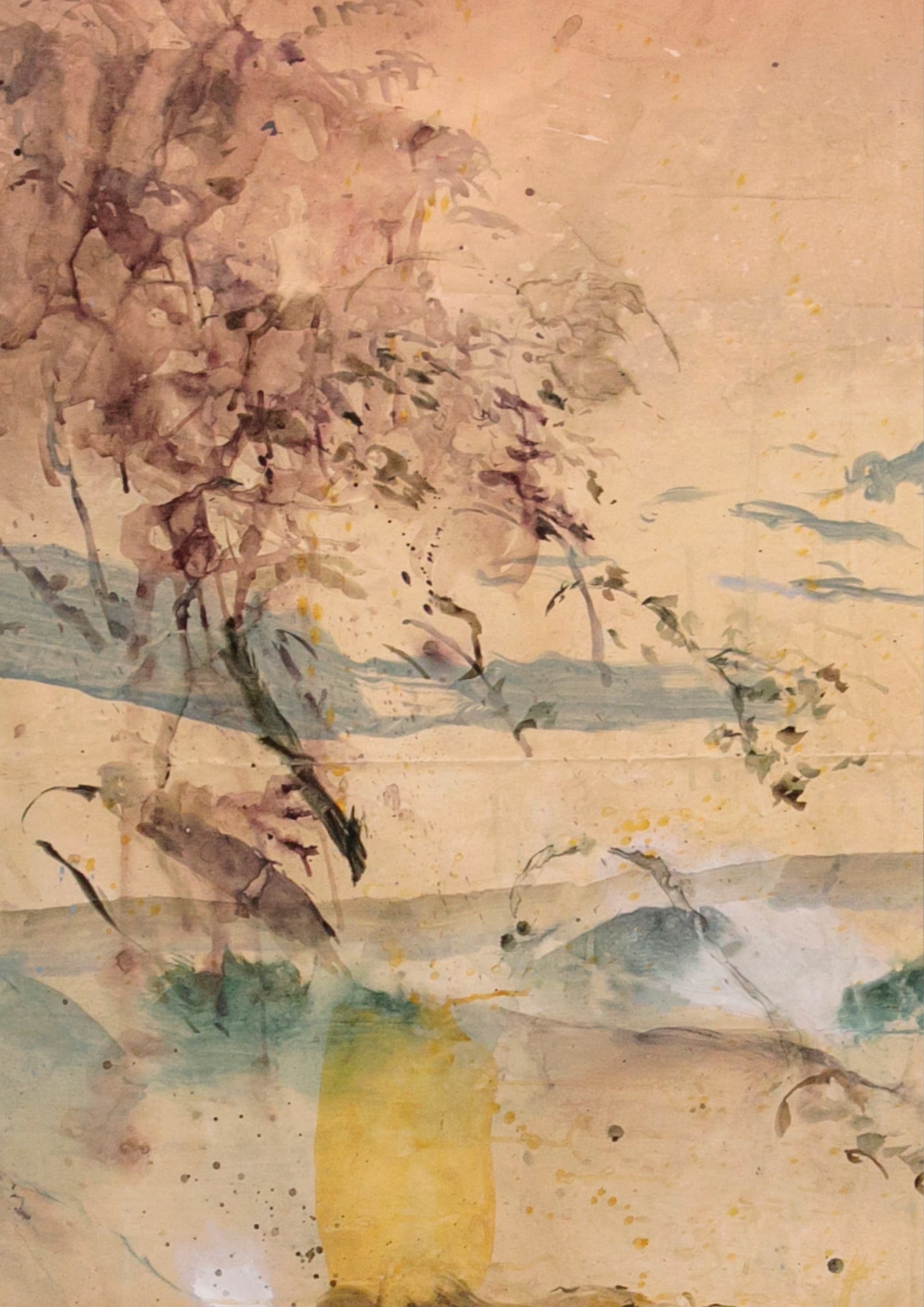 Concrete stairs with light