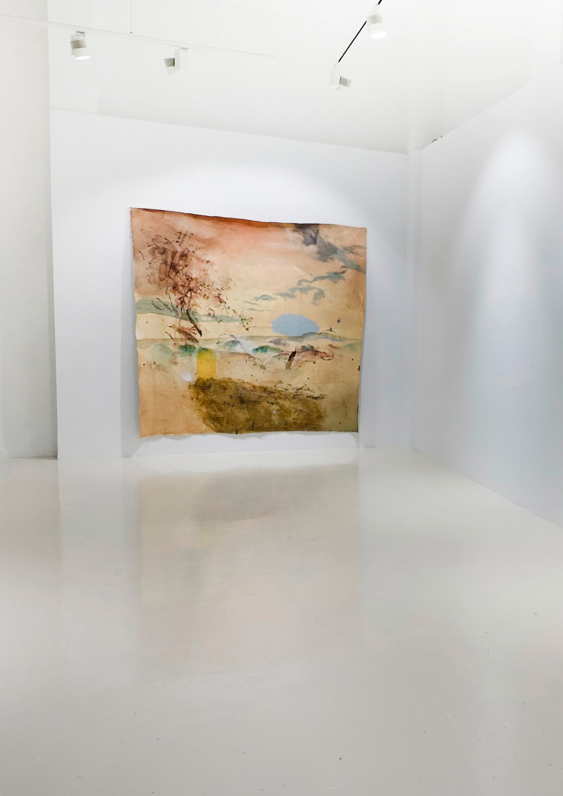 Concrete stairs with light