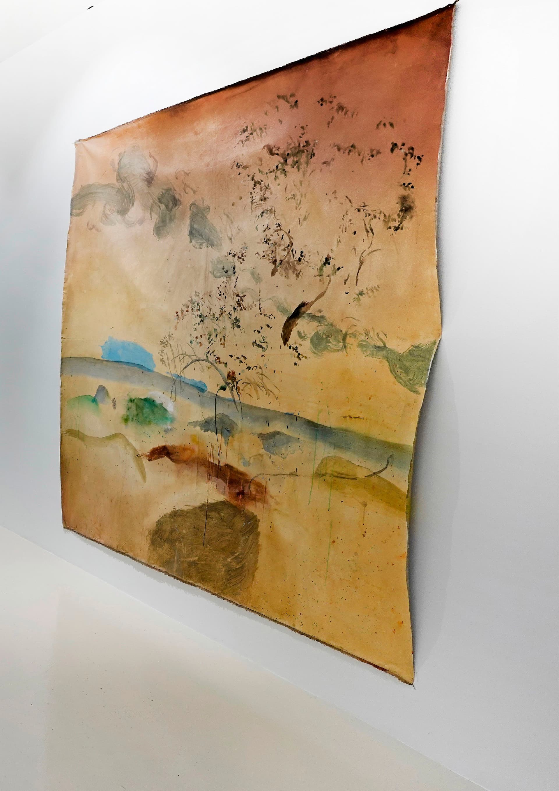 Concrete stairs with light