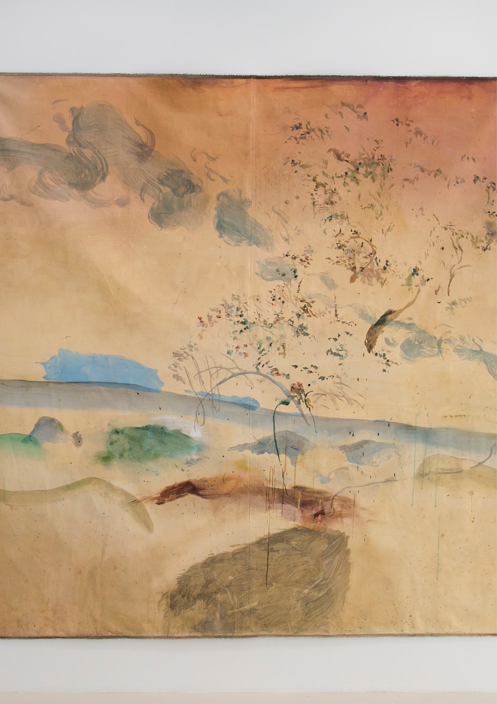 Concrete stairs with light