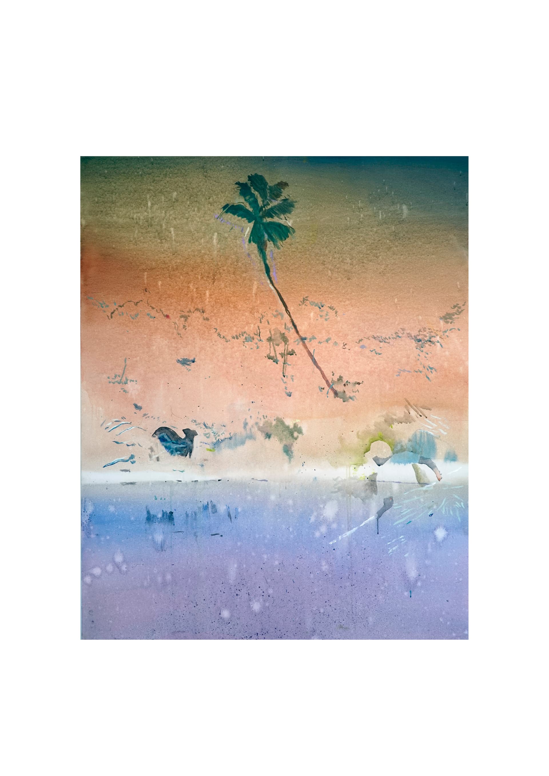 Concrete stairs with light