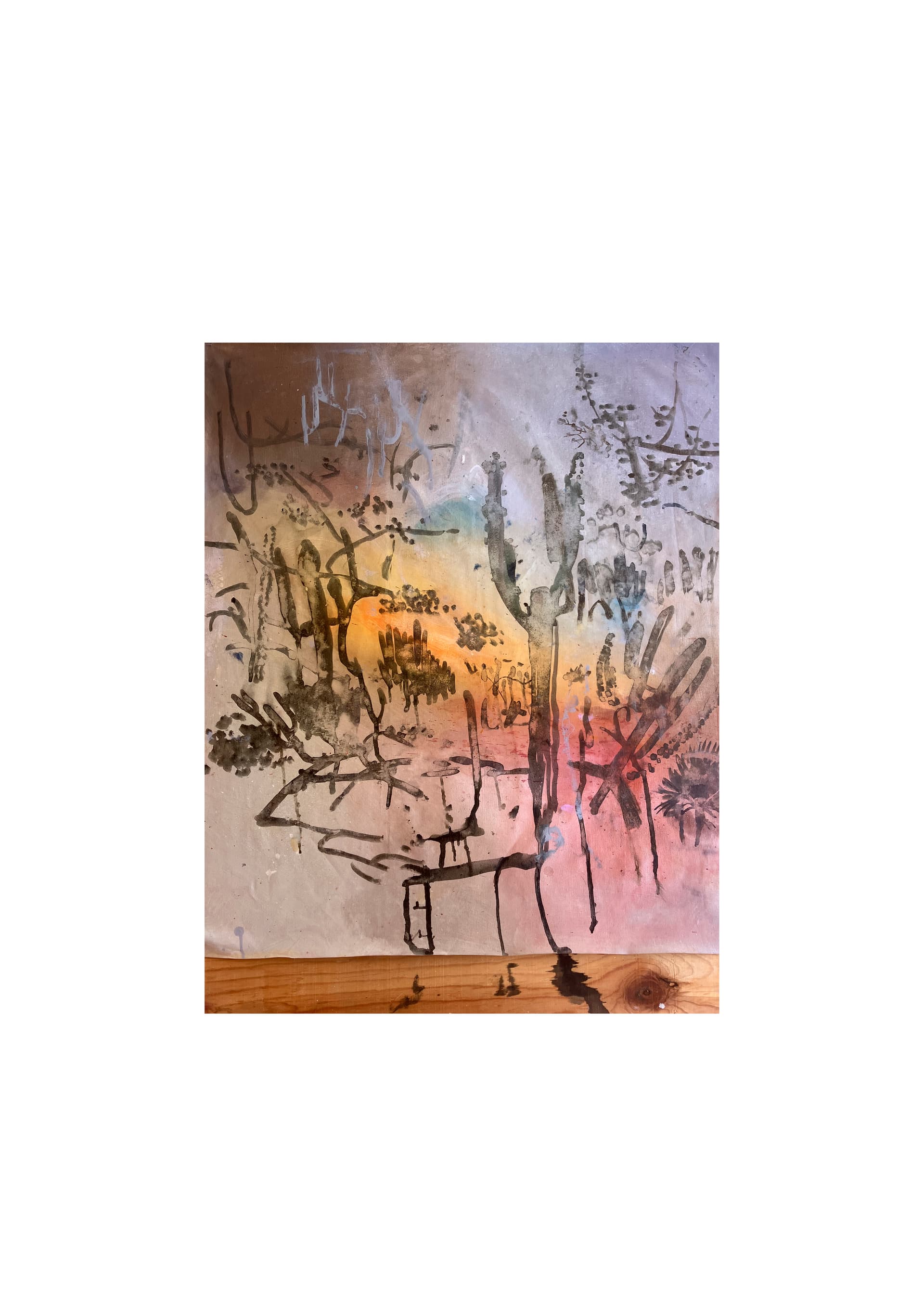 Concrete stairs with light