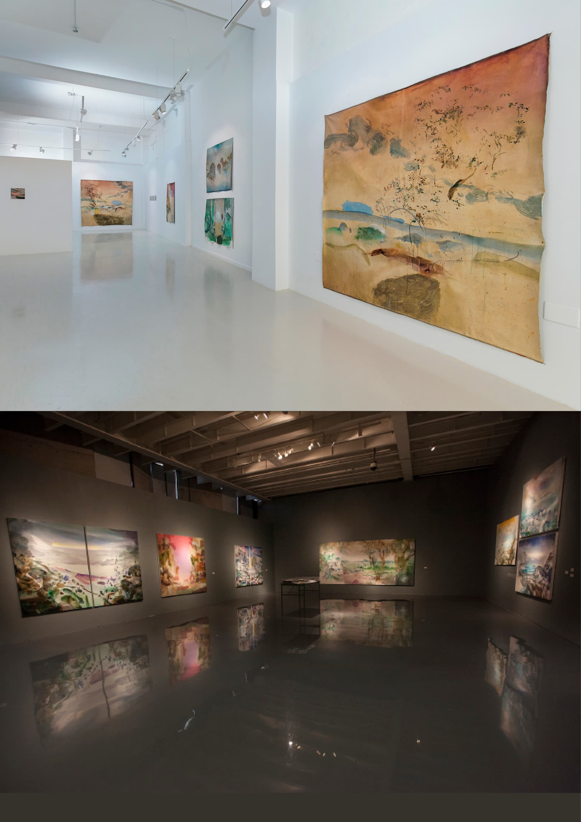 Concrete stairs with light