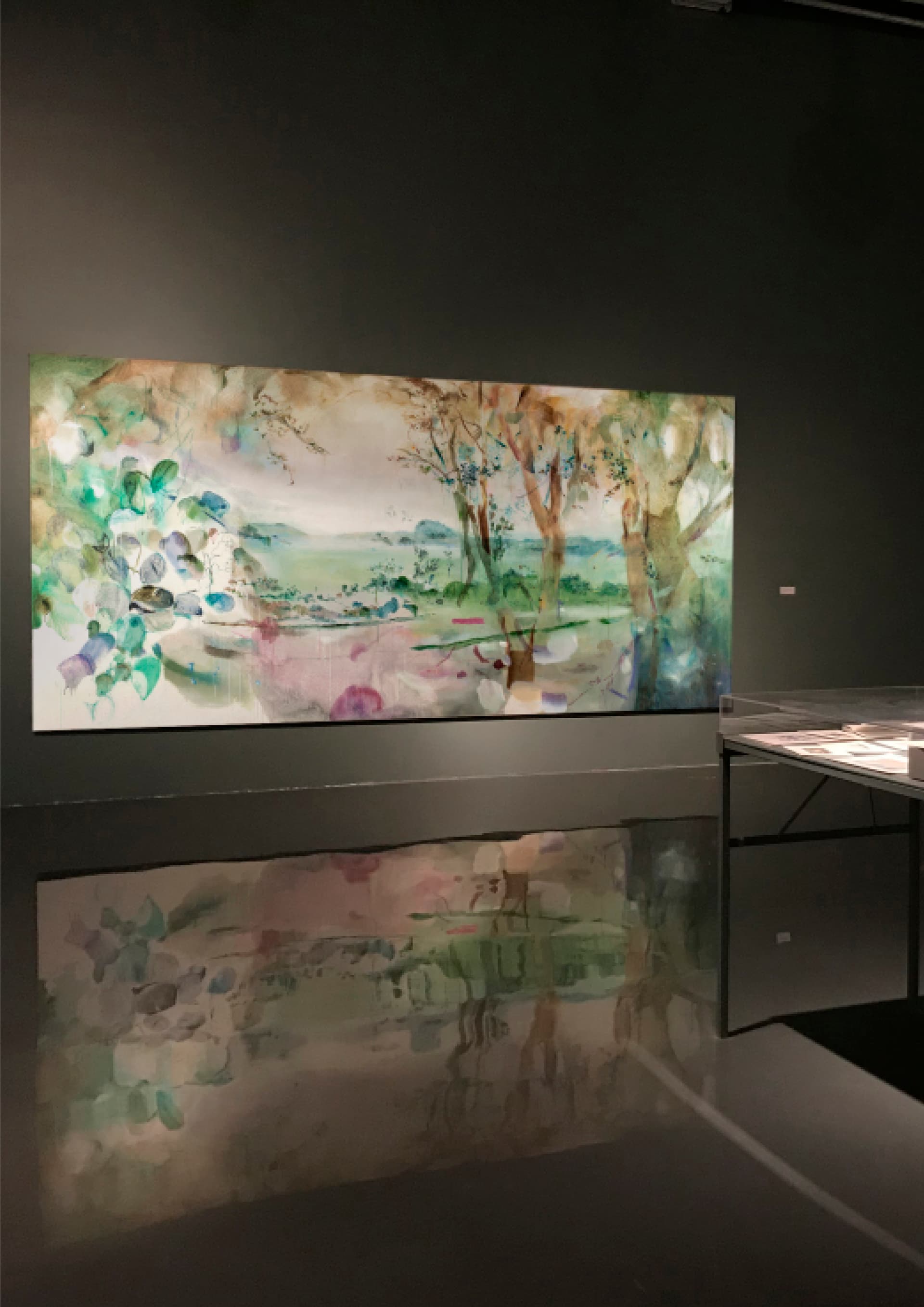 Concrete stairs with light