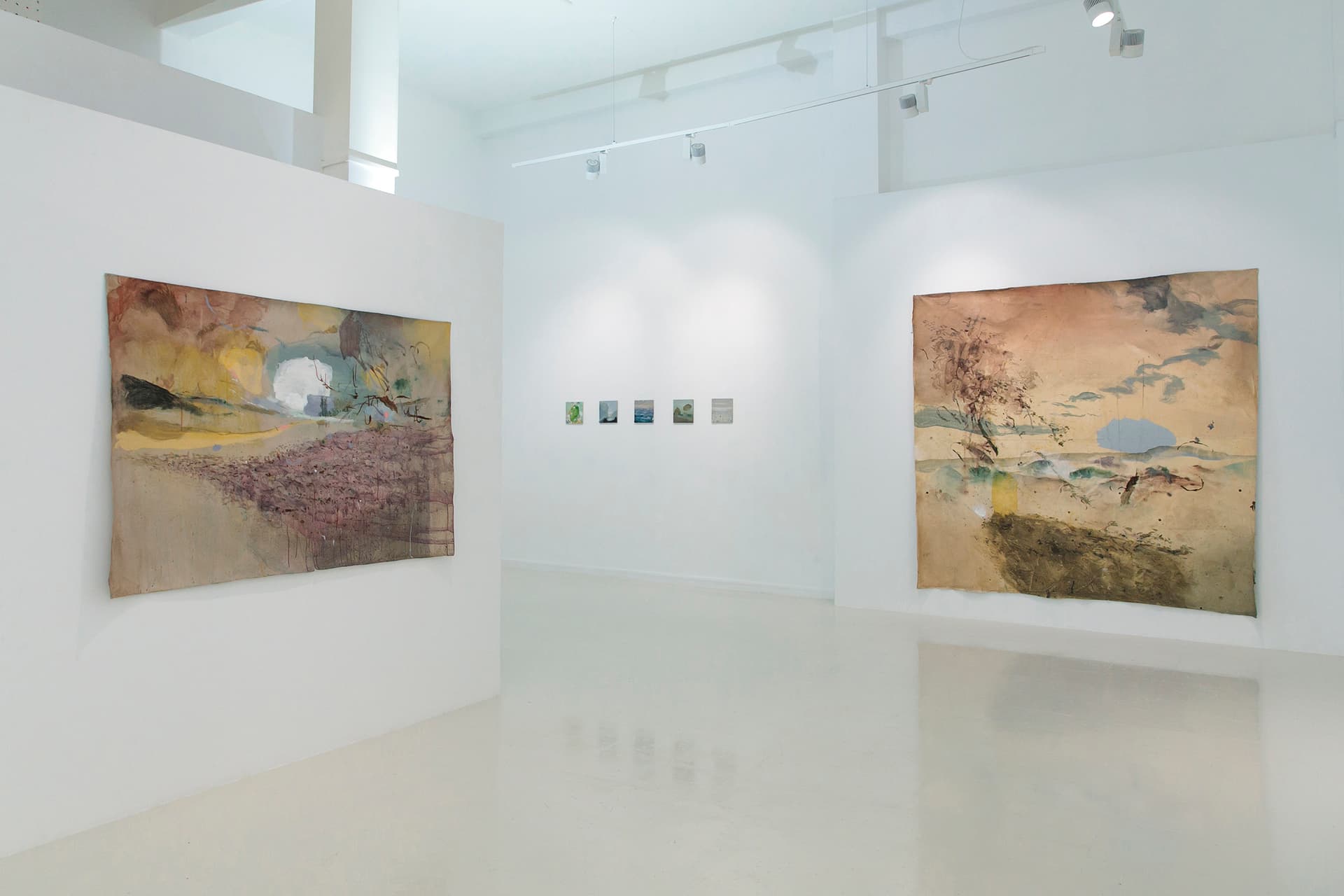 Concrete stairs with light