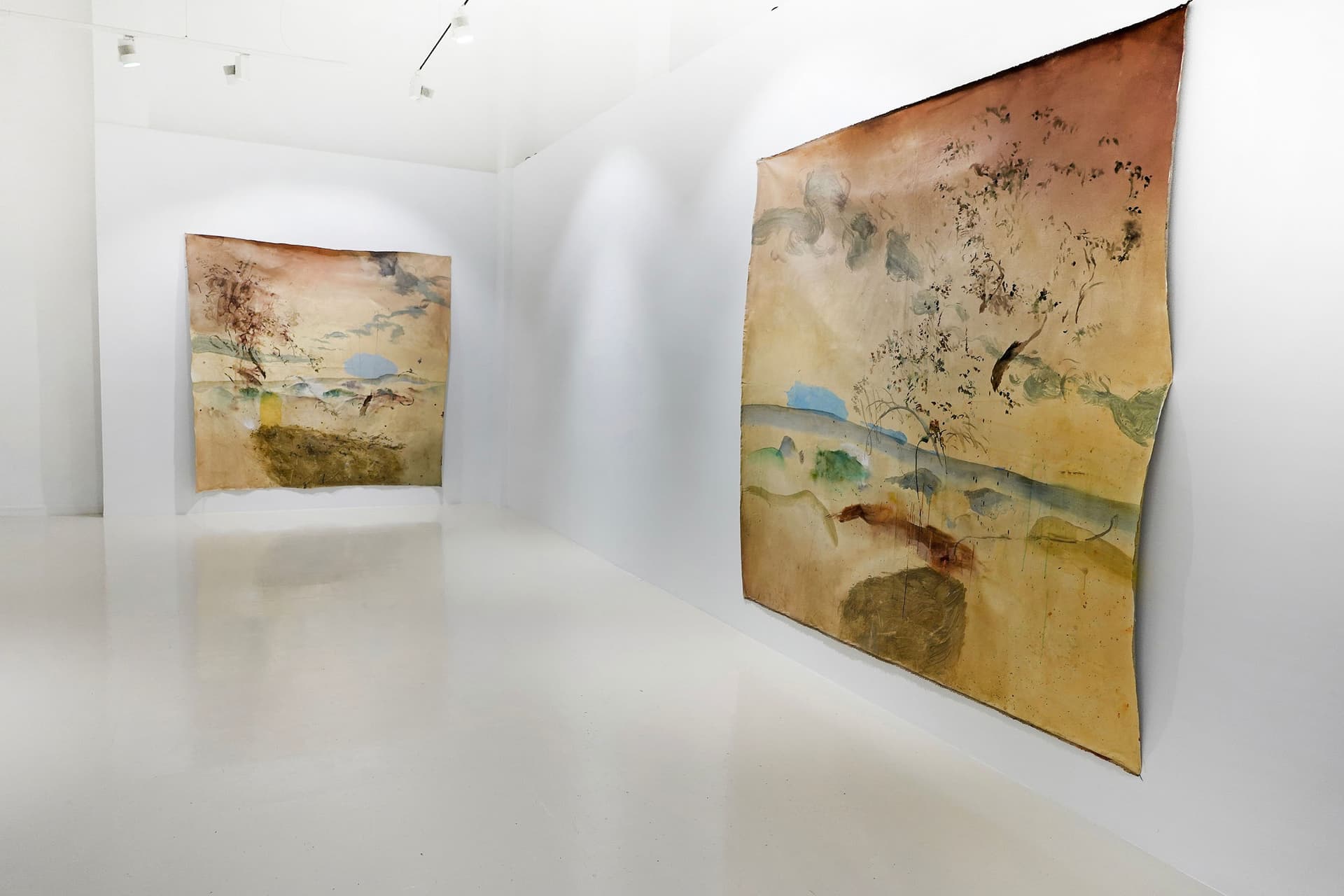 Concrete stairs with light