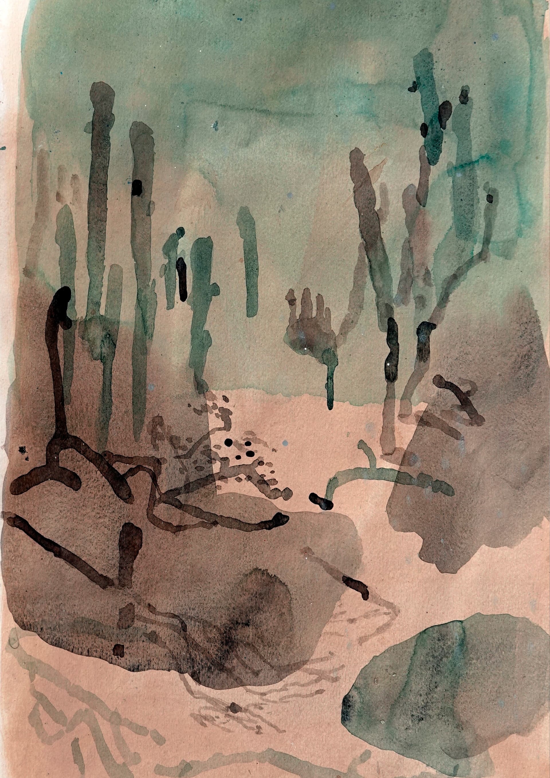 Concrete stairs with light