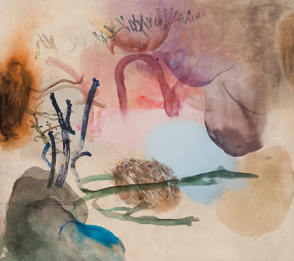 Abstract watercolor landscape painting